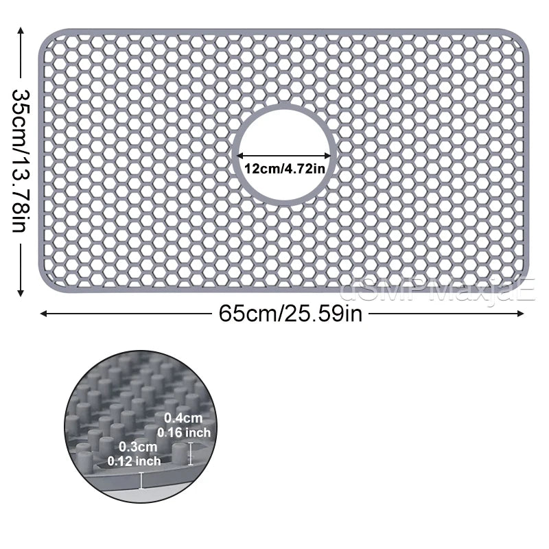 Silicone Sink Mat-Protectors for Kitchen Sink with Drain,Kitchen Sink Grid,Non-Slip Heat-Resistant Sink Mat for Bottom of sink