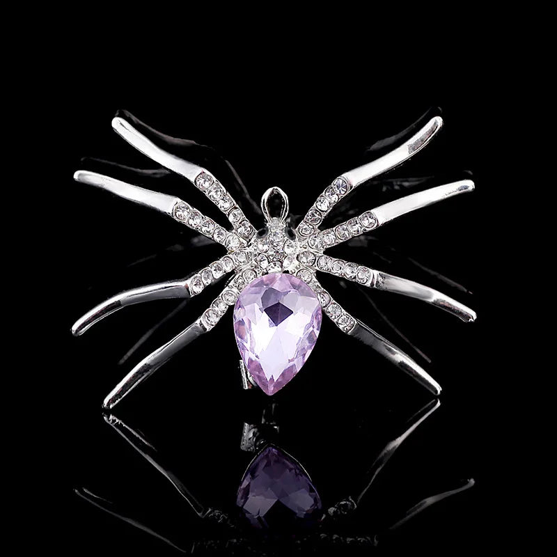 SKEDS New Arrival Big Spider Rhinestone Metal Brooches Pins For Women Men Fashion Insect Accessories Clothing Coat Jewelry Gift