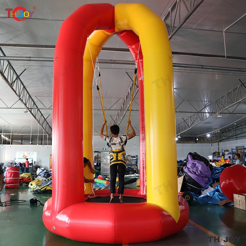 5M Tall Inflatable Bungee Jump Game Airtight Inflatable Bounce Jumping Trampoline For Kids N Adults