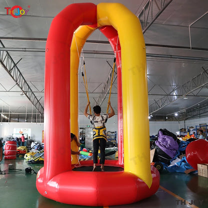 5M Tall Inflatable Bungee Jump Game Airtight Inflatable Bounce Jumping Trampoline For Kids N Adults