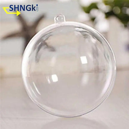 4-10cm Transparent Open Plastic Christmas Tree Pendant Home Decoration Ball Clear Bauble Ornament Gift Present Box Decoration