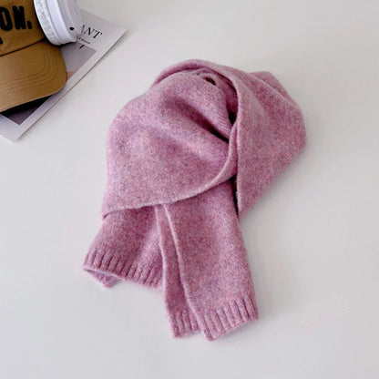 Autumn Winter Wool Baby Scarf for Kids Boy Girl Korean Fashion Solid Color Scraf Cashmere 15*130cm Scarf for 3-12 Year Children