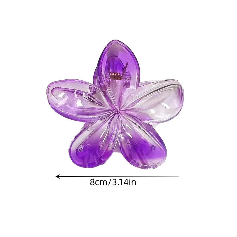 AISHG Gradient Flower Hair Claw Clips Non-Slip Hair Clips for Women Cute Shark Clips Hawaiian Hair Flower Clip Large Plumeria