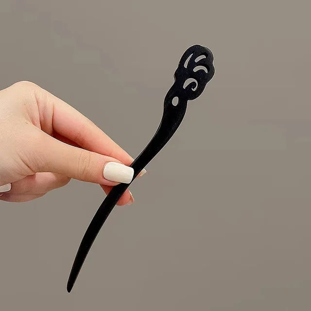 New Women Fashion Simple Black Wood Hairpin Adult Sweet Hairpins Female Hair Accessories Headwear