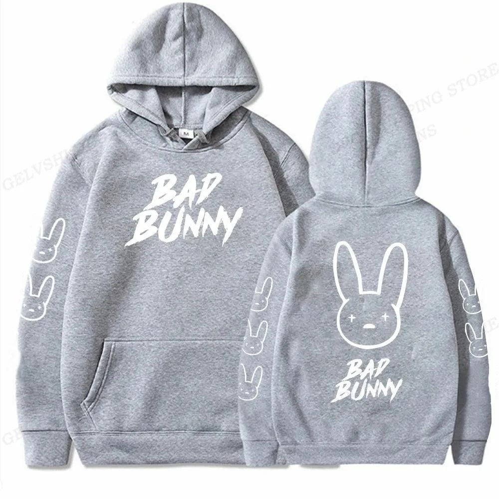 Bad Bunny Hoodie Men Fashion Hoodie Women Sweats Men's Hoodies Hip Hop Rabbit Sweatshirt Boy Coats Men's Clothing Rapper