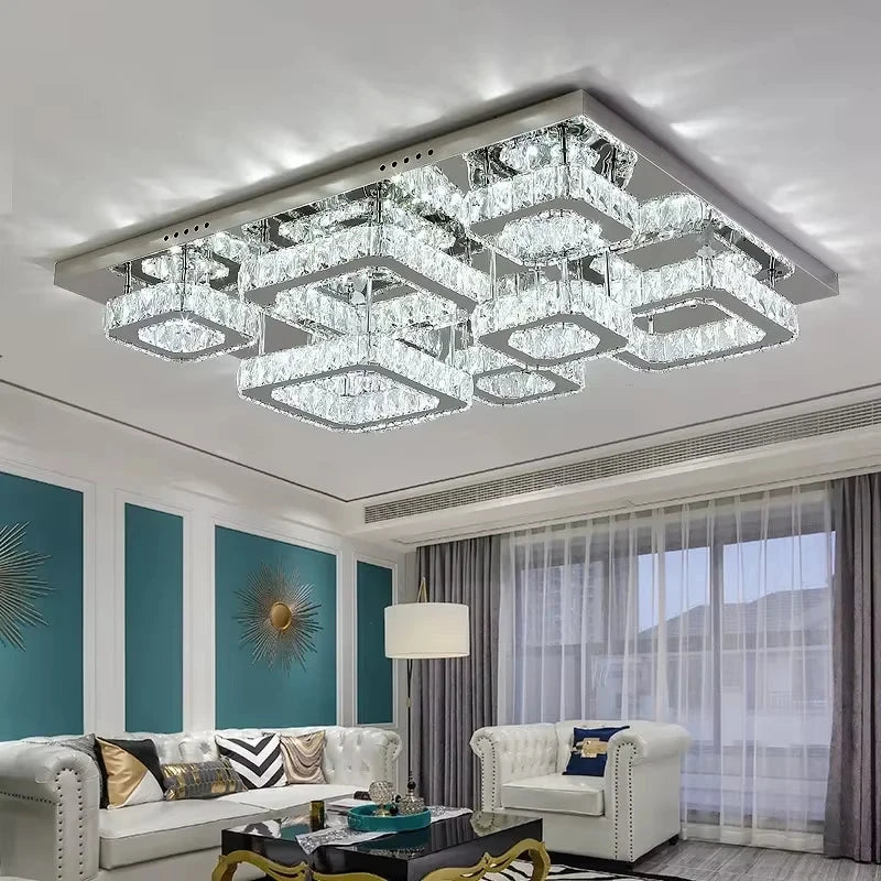 Modern LED Crystal Ceiling Lamp Home Decoration Luxury Crystal Lighting Chandelier Lighting Living Room Bedroom Kitchen Lustre