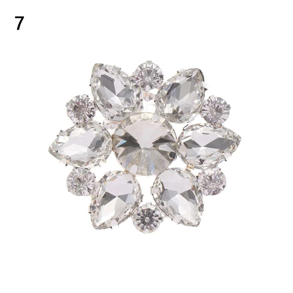 1PC Shiny Crystal Shoes Decorations Clip Women High Heel Rhinestone Charm Buckle Bag Pendant Brooch Wedding Bride Accessories