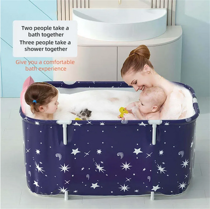 Portable Folding Bathtub for Adult Children Swimming Pool Large Plastic Bathtub Bath Bucket Insulation Bathing Bath Tub