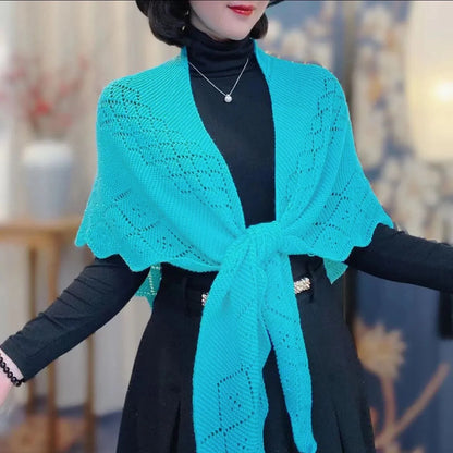 Female Knitted Hollow Out Shawl Wraps Hotsale Long Scarf Pashmina With Fashion Style Women Stoles Scarf Elegant Shawl Cape