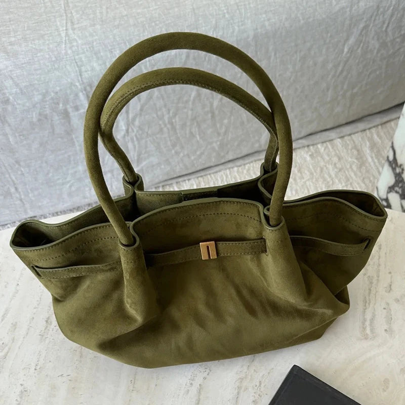 2025 New Suede Leather Underarm Shoulder Bag For Women Fashion Large Capacity Handbag Design Wedding Commuter Crossbody Tote Bag