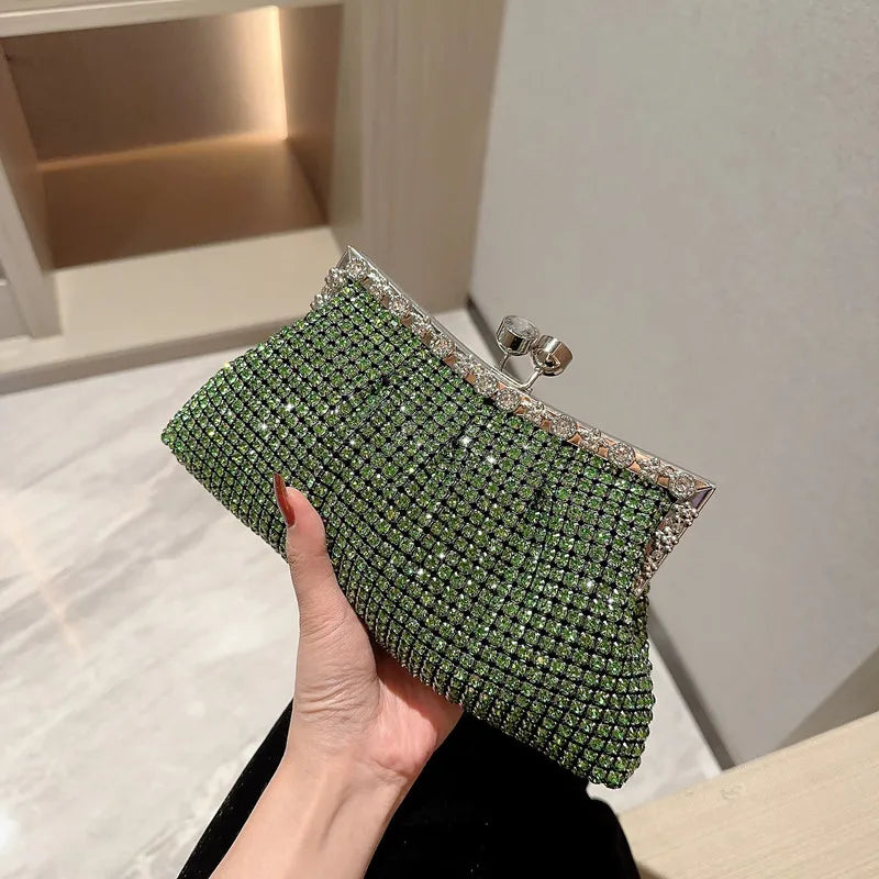 Women Luxury Rhinestone Evening Clutch Bag Detachable Chain Wedding Purse Prom Banquet Handbag Female Elegant Party Shoulder Bag