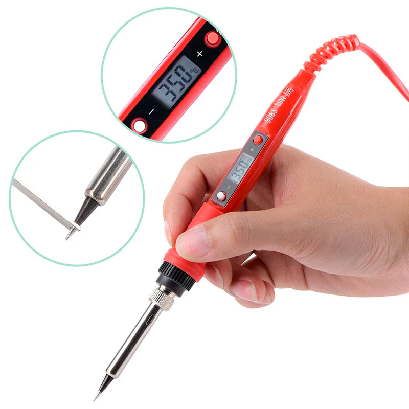 JCD Electric Soldering Iron Kit 80W LCD Digital Display Adjustable Temperature 220V/110V Solder Iron Welding Repair Tools 908S