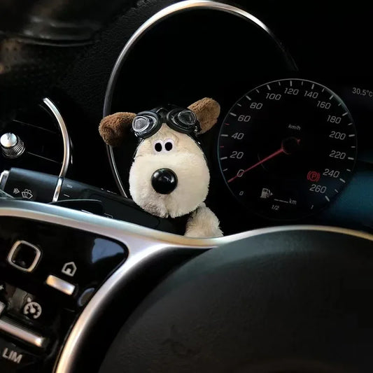 Plush Puppy Clutch Decoration Car Wiper Turn Signal Switch Decoration Cute Dog Car Wiper Doll Interior Accessories