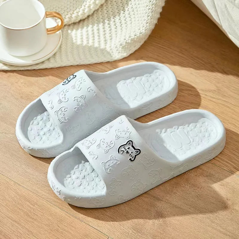 Women Summer EVA Slippers Indoor Home Bath Non Slip Soft Wide Comfort Couple Slippers Unisex Outdoor Beach Flip Flops Men Slides