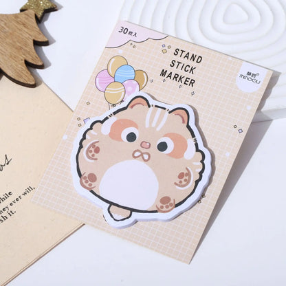 1 Piece Lytwtw's Adhesive Cute Cartoon Cat Notes Notepad Memo Pad Office School Supplies Stationery Sticker