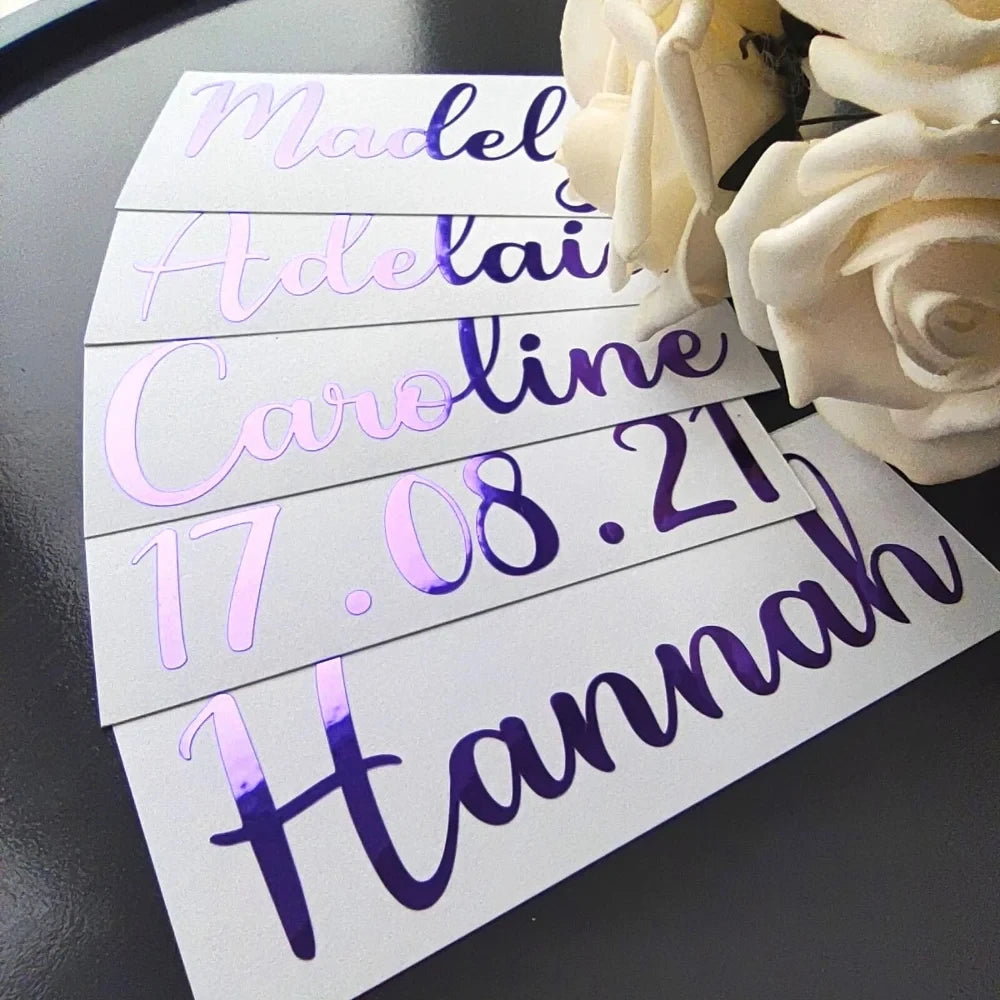 3pcs Vinyl Stickers Personalized Name Date Decal Lettering For Glass Decal Wedding Decor Custom Stickers Bridal Party Souvenirs