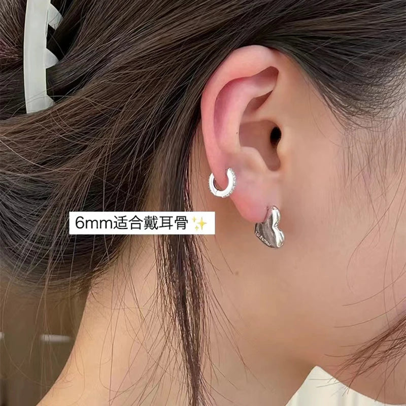 925 Sterling Silver Round Zirconia Earrings Simple Style Charming Women Earrings Birthday Gift for Friends Fine Jewellery