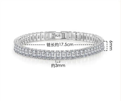 Pure Silver Of 17.5-18CM Tennis Bracelet Jewelry 2-4mm 5A CZ Eternal Gift For Wife Stunning Real 925 Jewellery