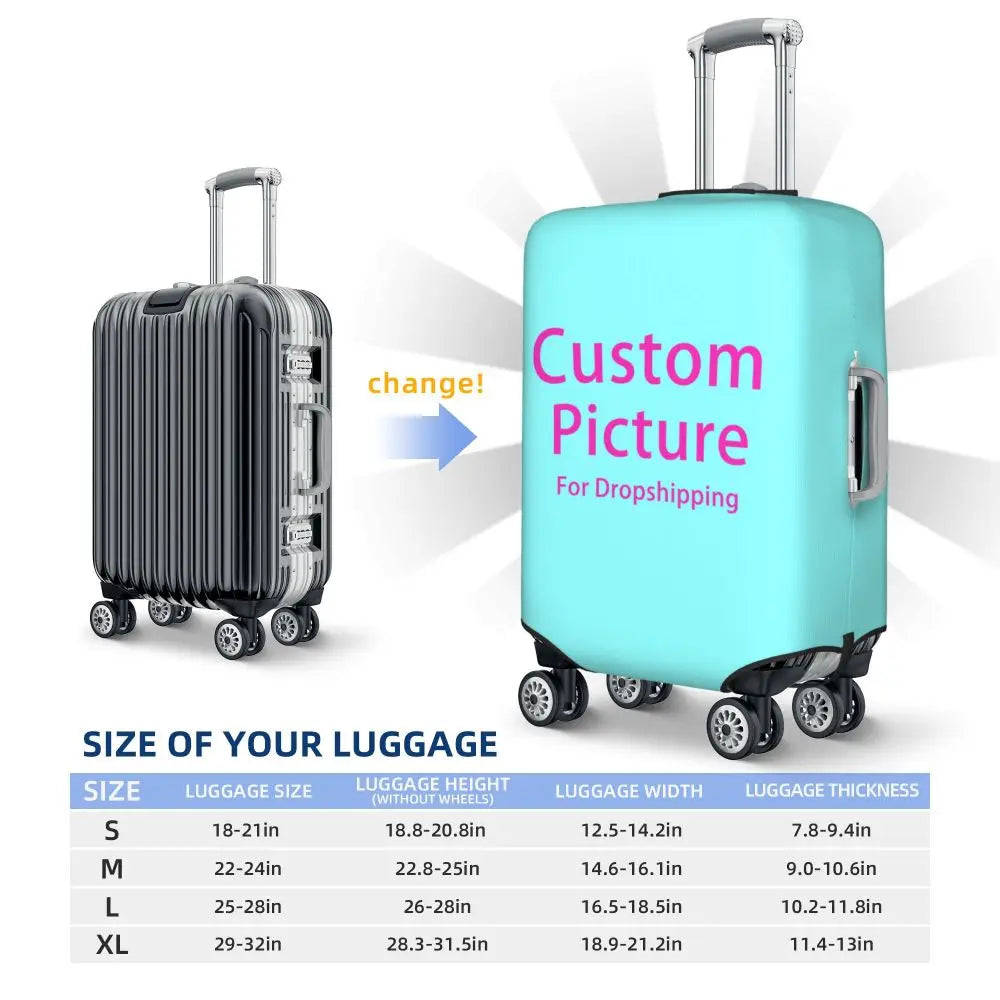 Custom Personalized Custom Photo Logo Luggage Cover Cute Customized DIY Print Suitcase Protector Covers Suit For 18-32 inch