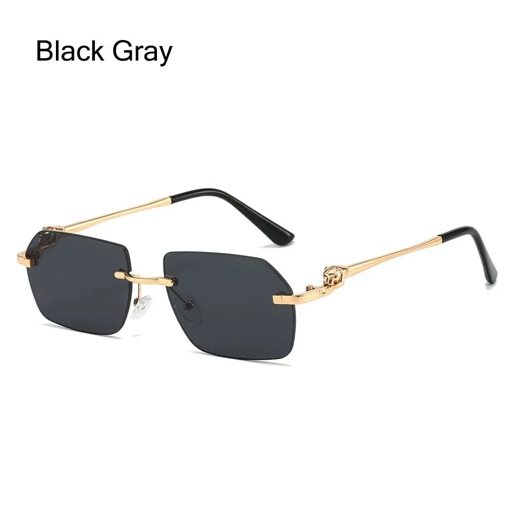 Trendy Rimless Sunglasses for Men Women Fashion Frameless Rectangle Sun Glasses Retro Shades Summer Traveling Eyewear UV400