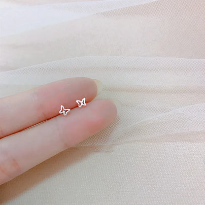 New Heart Stud Earrings for Women Hypoallergenic Daily Wear Minimalist Cute Star Silver Color Ear Girls Pierc Jewelry Gifts