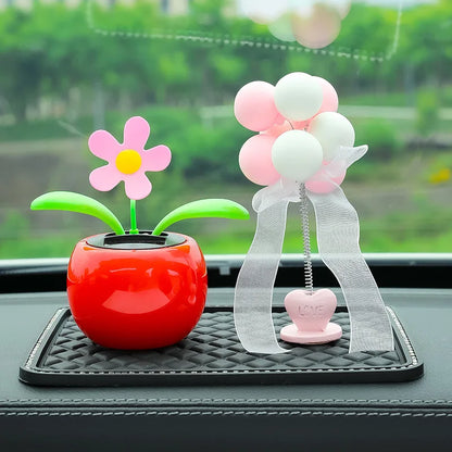 Solar Powered Automatic Swinging Sunflower Dancing Animated Flower Toy Car Interior Decorations Styling Home Decoration