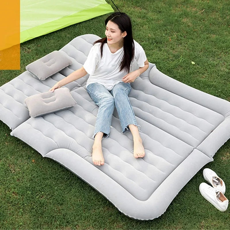 Auto Inflatable Mattress Back Seat Travel Comfortable Mattress Portable Outdoor Camping Folding Flocking Pad For Hiking