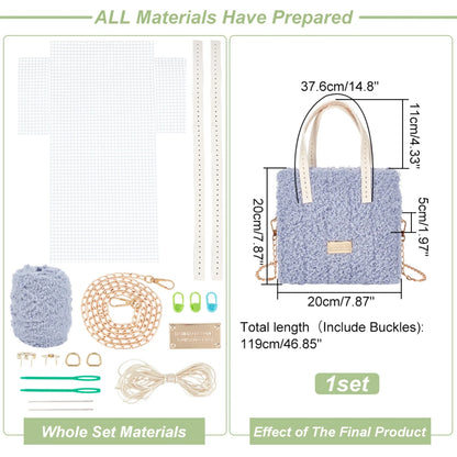 DIY Knitting Crochet Handbags Kit, Mesh Plastic Canvas Kit for Shoulder Bags DIY Knitting Crochet Crossbag Materials