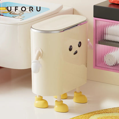 UFORU Press the trash can household advanced sense kitchen seal with lid toilet cleat with lid fun plastic trash can