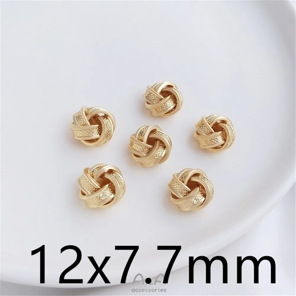 14K Gold Wrapped Knot Twisted Ring Separated Bead Sleeve Accessories Handmade DIY Earrings Bracelets Handmade Materials K053