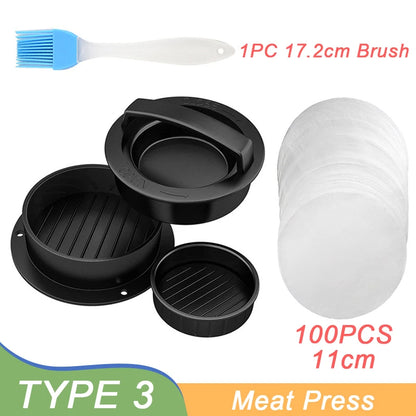 Hamburger Meat Press Maker Round Shape Non-Stick Stuffed Burger Patties Beef Grill Pie Press Mould Maker Kitchen Accessories