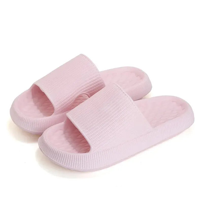 4cm Thick Platform Pillow Slippers Women 2024 Summer Eva Soft Sole Indoor Slides Woman Flat Non Slip Bathrooom Home Slippers