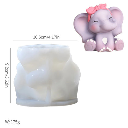 Cartoon Elephant Shape Silicone Mold 3D Snack Scented Candle Mold Home Decor Craft DIY mochi squishy toy moulds