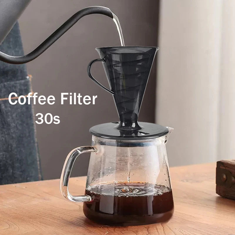 1-2Cups Coffee Dripper,Person Pour Over Coffee Filter Holder,Paperless Reusable for Coffee Maker,Easy to Use Brew Espresso,Resin