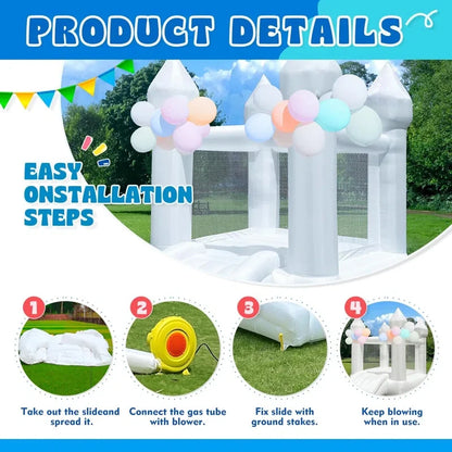 White Bounce Houses Children's Castles Inflatable Halloween Outdoor Decorations Inflatable Mini Jumping Castle Party Carnival