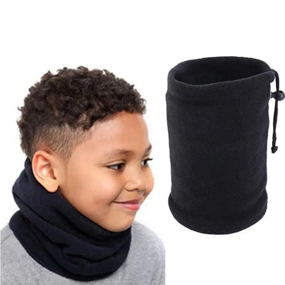 Children Soft Fleece Warm Windproof Neck Tube Scarf For Kids Mask Half Face Cover Boys Girls Neck Warmer Adjustable Neck Collar