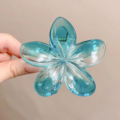 AISHG Gradient Flower Hair Claw Clips Non-Slip Hair Clips for Women Cute Shark Clips Hawaiian Hair Flower Clip Large Plumeria