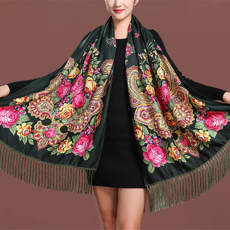 2023 Embroidery Shawls Female Designer Women Winter Scarf Pashmina Flower Bufandas Foulard Warm Hijab Wraps Travel Stoles