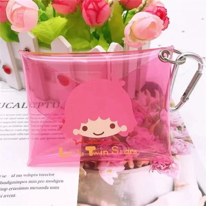 Hello Kitty Coin Pouch Cute Purse Mini Wallet Zipper Sanrio Kuromi Lipstick Kawaii Bag Keychain Clear Clutch Card Holder Gifts