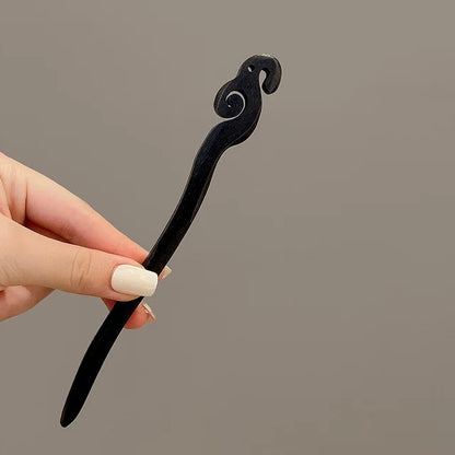 New Women Fashion Simple Black Wood Hairpin Adult Sweet Hairpins Female Hair Accessories Headwear