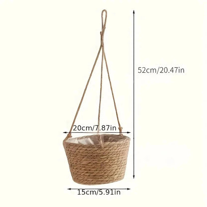 1 Set, Garden Hanging Planter Macrame Plant Storage Basket Jute Rope Woven Indoor Outdoor Flower Pot Holder Plant Hangers Home D