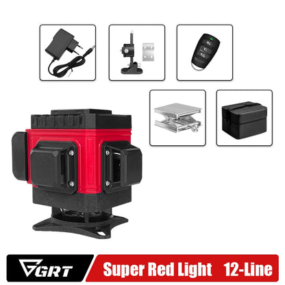 GRT Laser Level 16/12/8 Line Self Leveling 360 Horizontal and Vertical Cross Red Laser Beam Measuring Tool Лазерный уровень