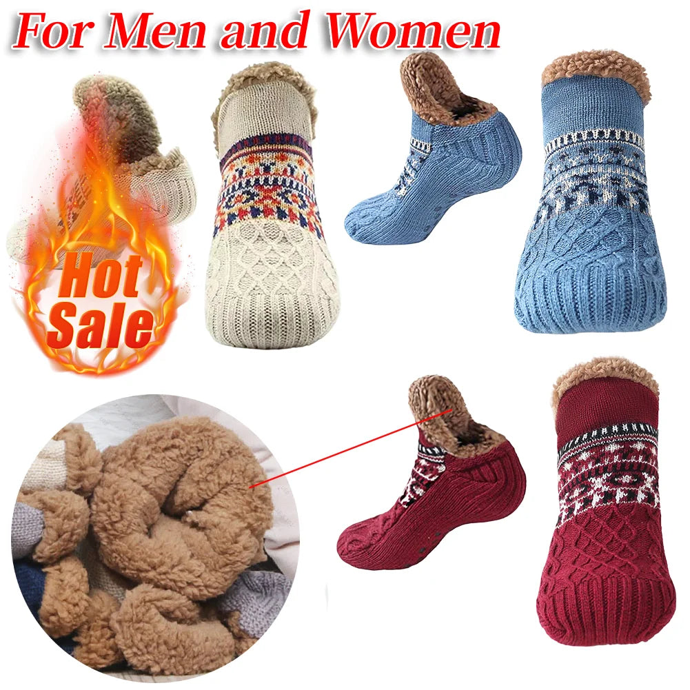 Fall and Winter Floor Socks Home Warm Women Men Socks Snow Socks Sleep Carpet Socks Slippers Socks Men Non-slip Yoga Socks 2024