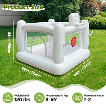 Mini White PVC Toddler Kids Children Inflatable Bouncy House Small Indoor Baby Jumping Castles Birthday Inflatable Trampoline