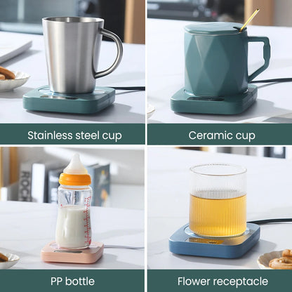 220V Mug Heater Coffee Cup Warmer Milk Tea Water Heating Pad Home Cup Heater Warm Mat 55℃ Constant Temperature Coaster Gift Box