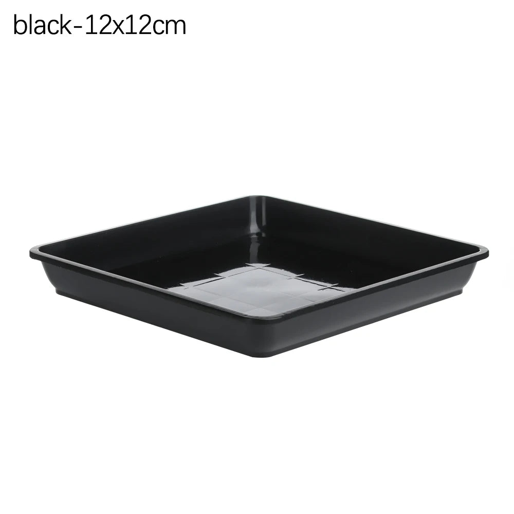 Hot 4/6/7/8/10 inch Plastic Plant Pot Saucer Drip Trays Saucers Indoor Outdoor Heavy Duty Square Flower Pot Brown/White/Black