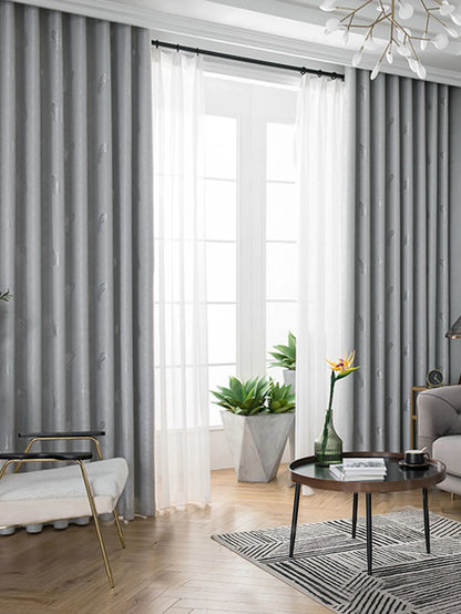 Grey Blackout Curtains, Bedroom, Living Room, Hanging Sunshade