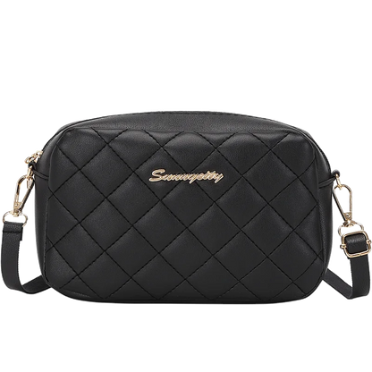 #228 Diamond-shaped quilted zipper square bag, metal lettering shoulder bag, fashionable woman shoulder bag, camera casual bag