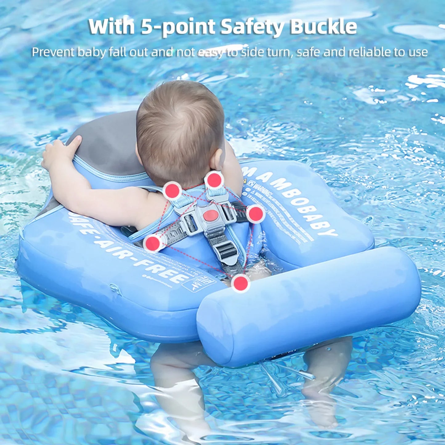 Mambobaby Baby Swim Float Non-inflatable Baby Swimming Float Ring Waterproof Kids Swim Trainer for 3-24 Months Baby Boys Girls