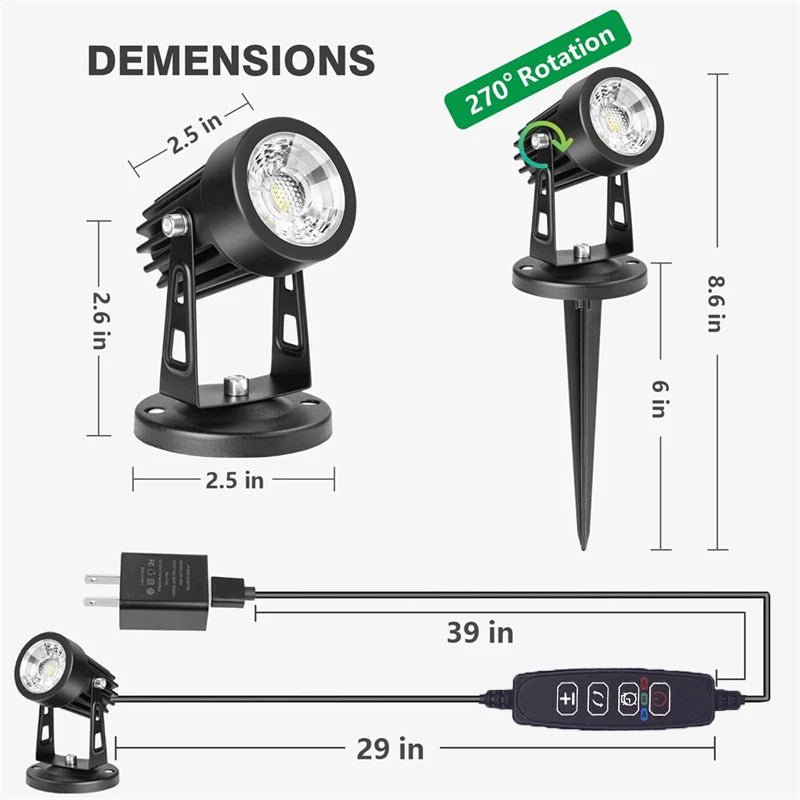 LED Spot Light Indoor Accent Lighting Dimmable LED Uplight Spotlight Lamp for Potted Plant Home & Living Room 5W Decorative Lamp